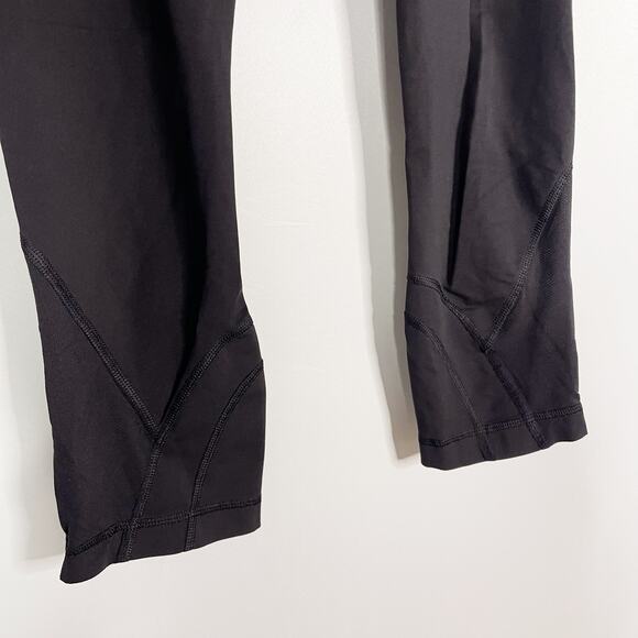 Lululemon Womens 6 Black Run Inspire Crop II Leggings Mesh Pieced Luxtreme - Picture 5 of 8